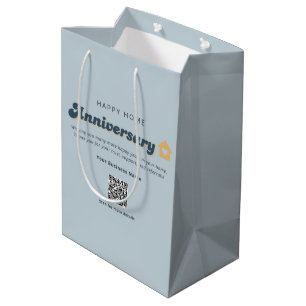 Hem Jubileum Fastigheter QR-kod Retro Blå