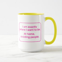 Hem (lämnat, gult/rosa) mugg