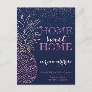 Hem Ljuva Hem, Ananas, Konfetti Ny Alamat Meddelande Vykort