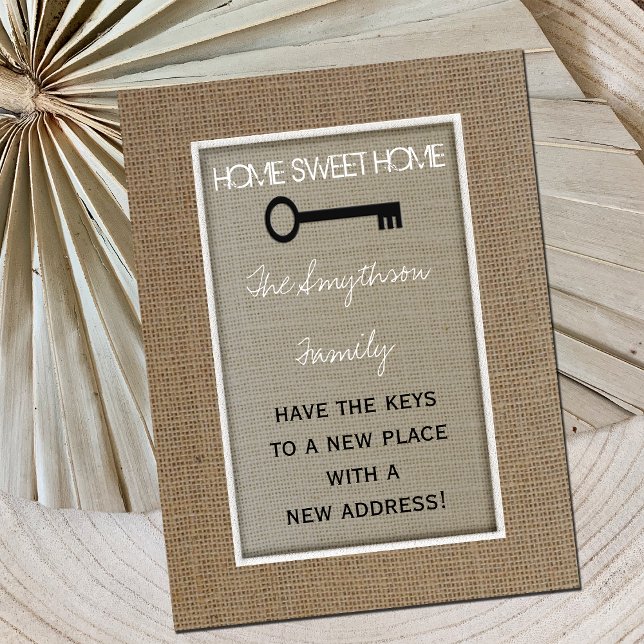 Hem Ljuva Hem - Nyckel Flyttkort Meddelande Vykort (Skapare uppladdad)