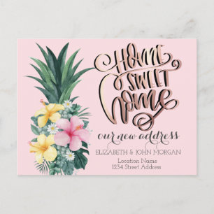 Hem Ljuva Hem,Pineapple Tropiska Blommor Meddelande Vykort