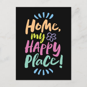 HEM Lycklig Ställe! Mysigt Homebody - Lettering Helg Vykort