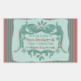 Hem-Made Late Victorian-jul - Personlig Rektangulärt Klistermärke