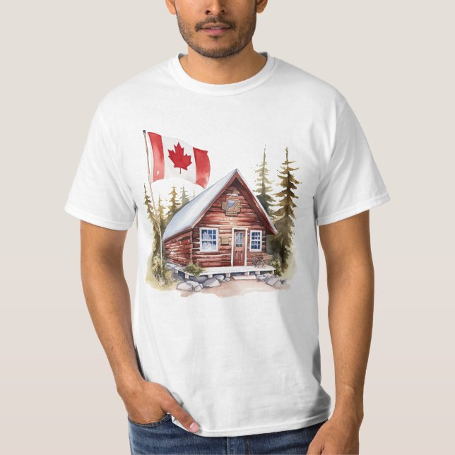 Hem med Kanada-Flagga T Shirt (Framsida)