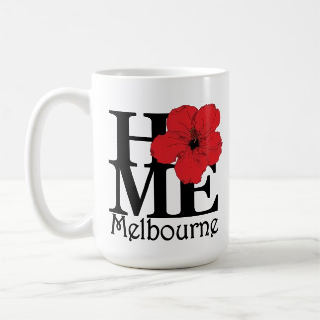 HEM- Melbourne röd hibiskus Kaffemugg (Vänster)