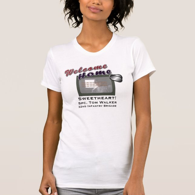 Hem- militärt beställnings- foto för välkomnande t-shirt (Framsida)