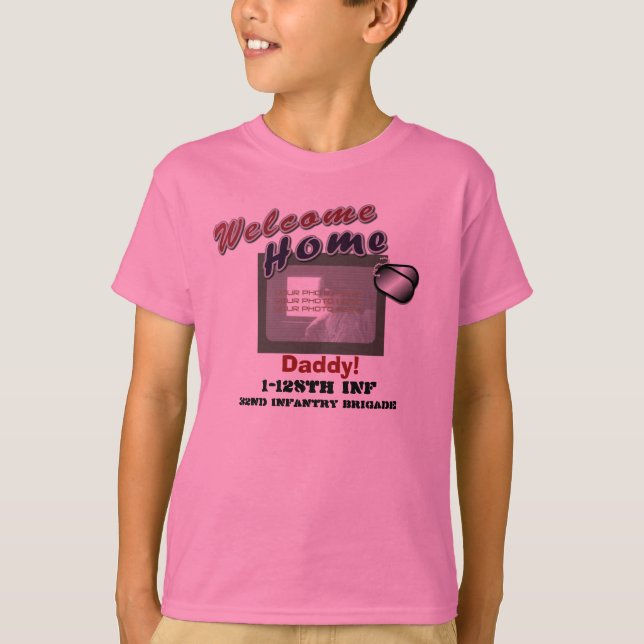 Hem- militärt beställnings- foto för välkomnande t-shirt (Framsida)
