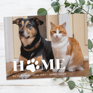Hem Modern Pet Photo Vi har flyttat Hund Flytta Meddelande Vykort