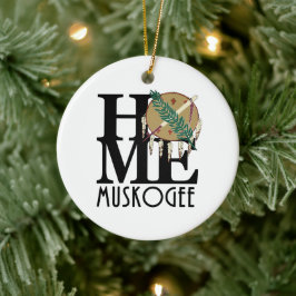 HEM Muskogee Oklahoma Julgransprydnad Keramik