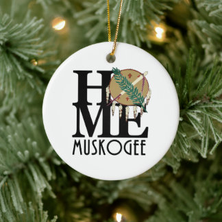 HEM Muskogee Oklahoma Julgransprydnad Keramik