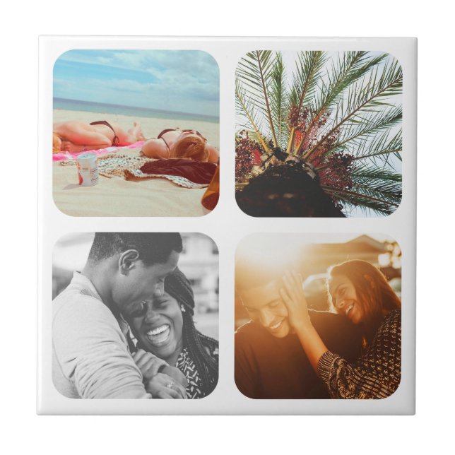 Hem, omringad av väggruta 4 fotomall kakelplatta (Framsidan)