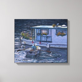 "Hem på vattnet" Galleri Inramad Canvastryck