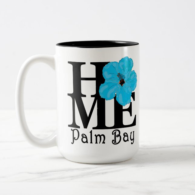 HEM Palm Bay Blue Hibiscus 15 oz Två-Tonad Mugg (Vänster)