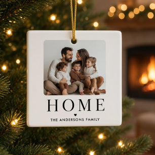 Hem Personlig Familjefoto Modern Jul Julgransprydnad Keramik
