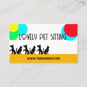 Hem Pet Sitta Loely Lycklig Cat & House Plants Visitkort