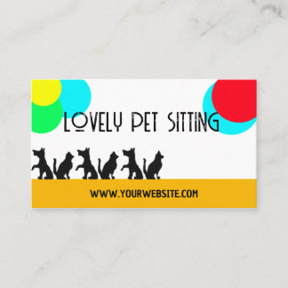 Hem Pet Sitta Loely Lycklig Cat & House Plants Visitkort