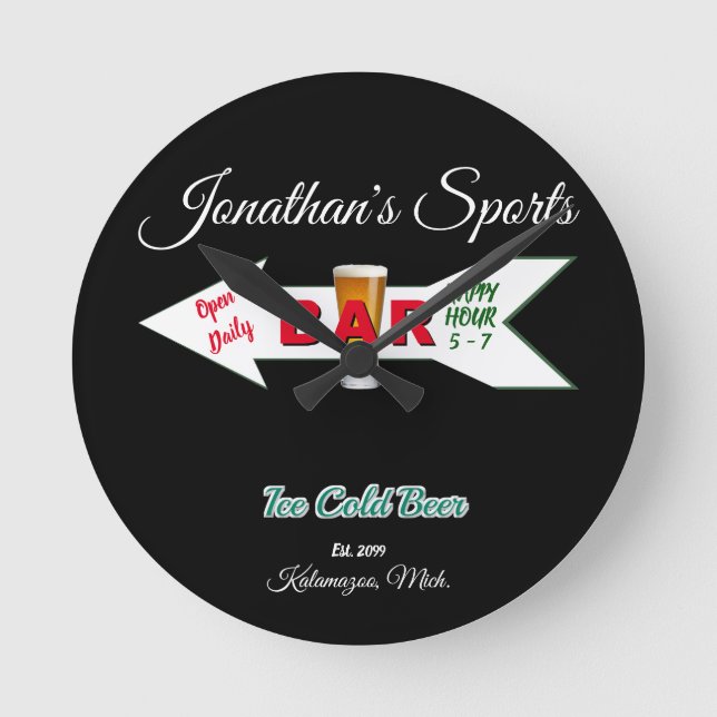 Hem Pub Tavern Man Cave Kall Beer Man Cave Wall Rund Klocka (Framsida)