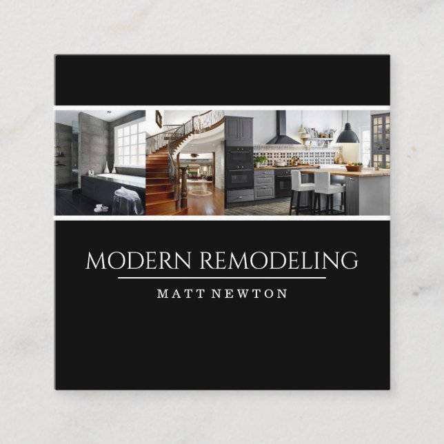 Hem Renovationsentreprenör Konstruktion Fyrkantigt Visitkort (Framsida)