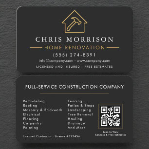 Hem Renovering Reparation QR-kod Professionell Visitkort