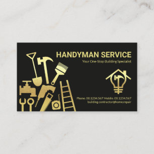 Hem Reparation av Faux Guld Construction Verktyg Visitkort