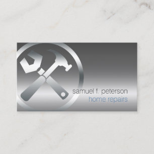 Hem Reparation av fet Verktyg Ikon Silver Visitkort