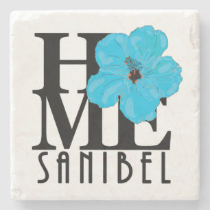 HEM Sanibel Blå Hibiskus Stenunderlägg