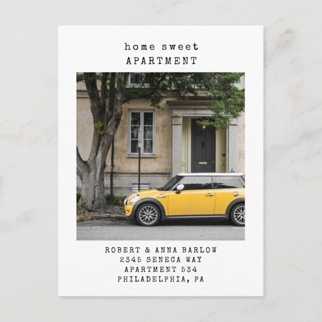 Hem Söta Lägenhet Ny Adress Foto Flytt  Meddelande Vykort (Framsida)