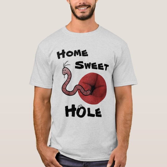 Hem- sött hål för bandmask tee (Framsida)