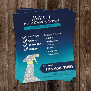 Hem Städning House Keeping Service Ocean Blue Flygblad
