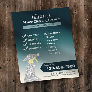 Hem Städning House Keeping Service Teal Ombre Flygblad