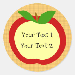 Hem Stil Apple Kitchen-etikett Runt Klistermärke