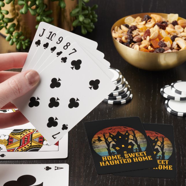 HEM SVEET HAUNTED HOME roligt halloween Casinokort (På plats)