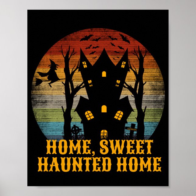 HEM SVEET HAUNTED HOME roligt halloween Poster (Framsidan)