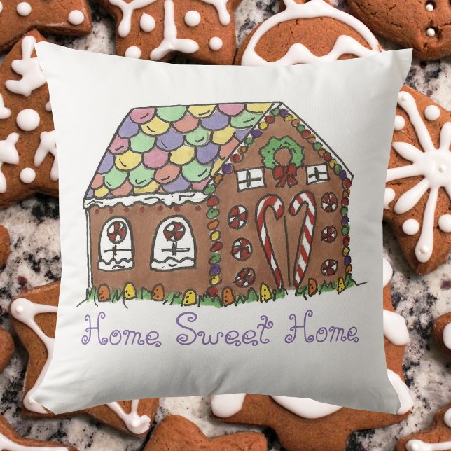 Hem Sweet Home Gingertea House-jul Kudde (Gingerbread house pillow)