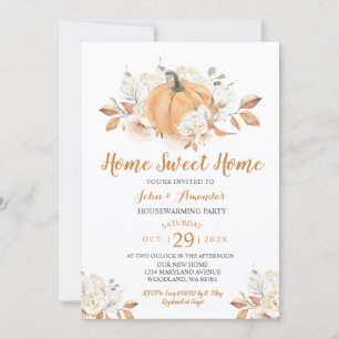 Hem Sweet Home Rustic Pumpkin House Warming Party Inbjudningar