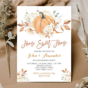Hem Sweet Home Rustic Pumpkin House Warming Party Inbjudningar