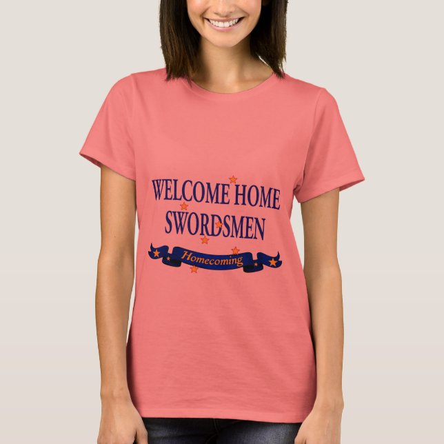 Hem- Swordsmen för välkomnande Tee (Framsida)