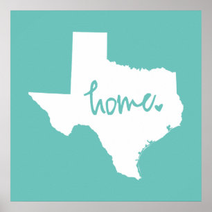 Hem- Texas beställnings- färg Poster