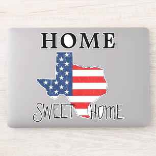Hem- Texas för sötsakhemcitationstecken USA flag Klistermärken
