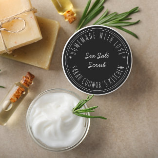 Hem tillverkat av kärlek Sea Salt SCrub Spa Runt Klistermärke