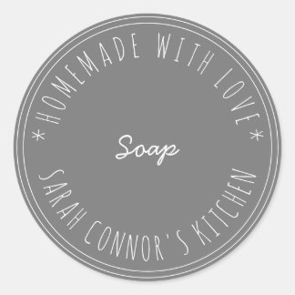 Hem tillverkat med kärlek Soap Kraft Spa Runt Klistermärke