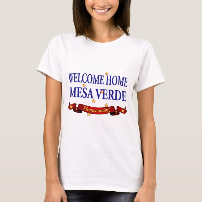 Hem- USS Mesa Verde för välkomnande! Tee (Framsida)