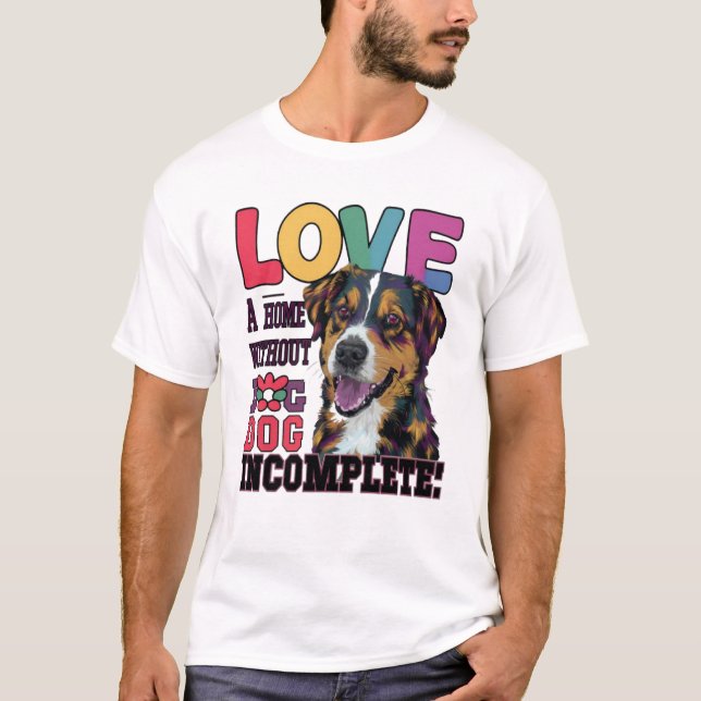 Hem utan hund ofullständig t shirt (Framsida)