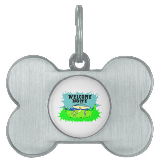 Hem- utomjordingar för välkomnande ID-bricka husdjur