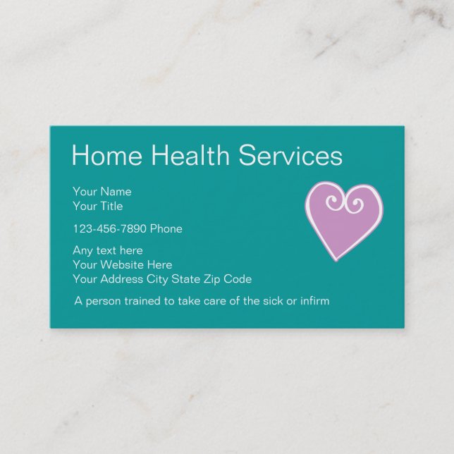 Hem- vård- sjuksköterskavisitkortar visitkort (Framsida)
