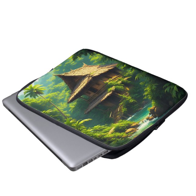 Hem vid floden - Ett strandhus vid floden Laptop Fodral (Framre botten)