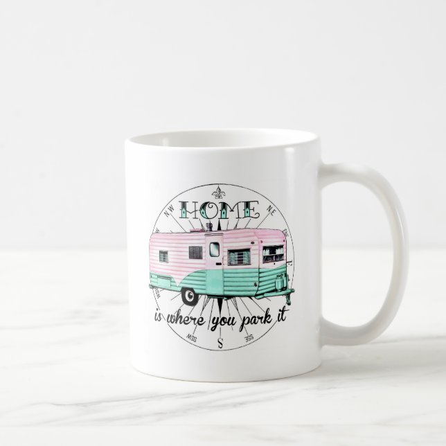 Hem- vintagesläp - är var du parkerar det kaffemugg (Höger)