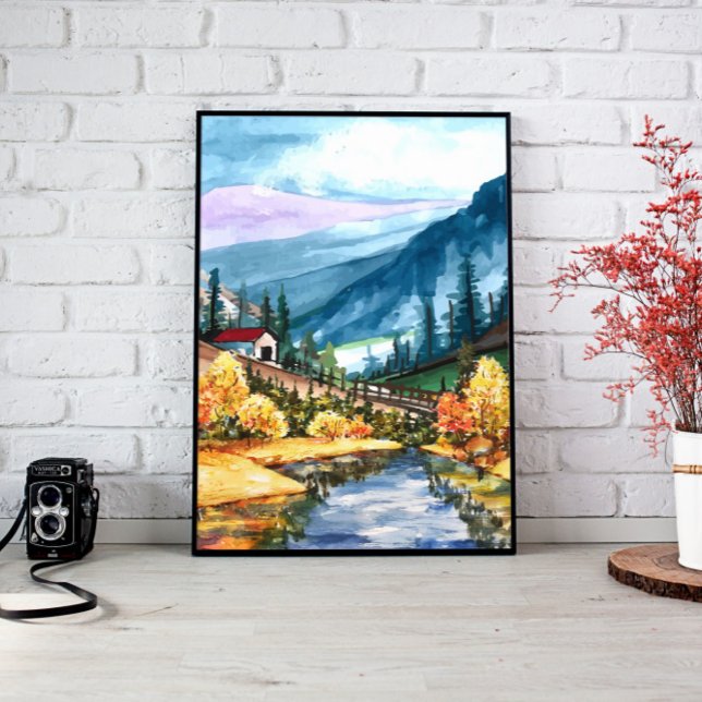 Hem Wall Decor, vackert bergslandskap Canvastryck (mountains landscape wall art, living room décor, above bed wall art, modern home décor, nursery wall)