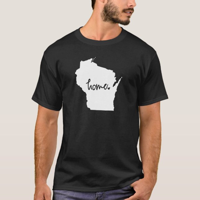 Hem- Wisconsin beställnings- färg Tee (Framsida)