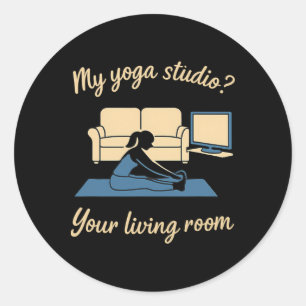 Hem Yoga Aktivt Kläder Min Yoga Studio Ditt vardag Runt Klistermärke